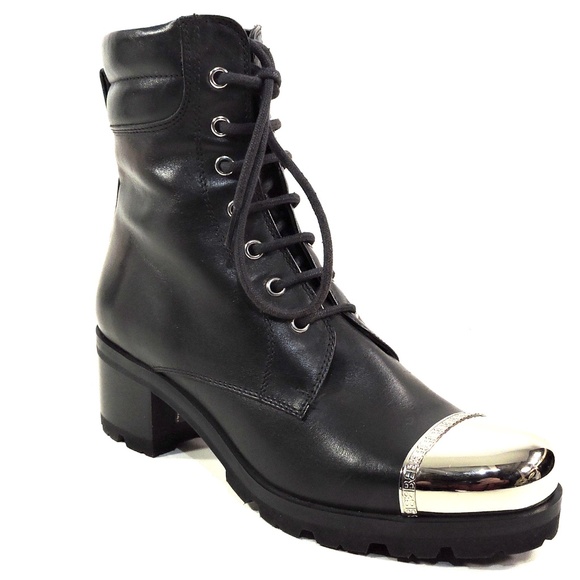 BALDININI 🇮🇹 WOMEN'S BLACK SOFT LEATHER WINTER FASHION ANKLE BOOTIE - Picture 3 of 7